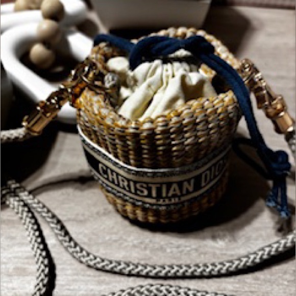 Dior Woven Satchel with Navy and Cream Accents - Picture 4 of 9